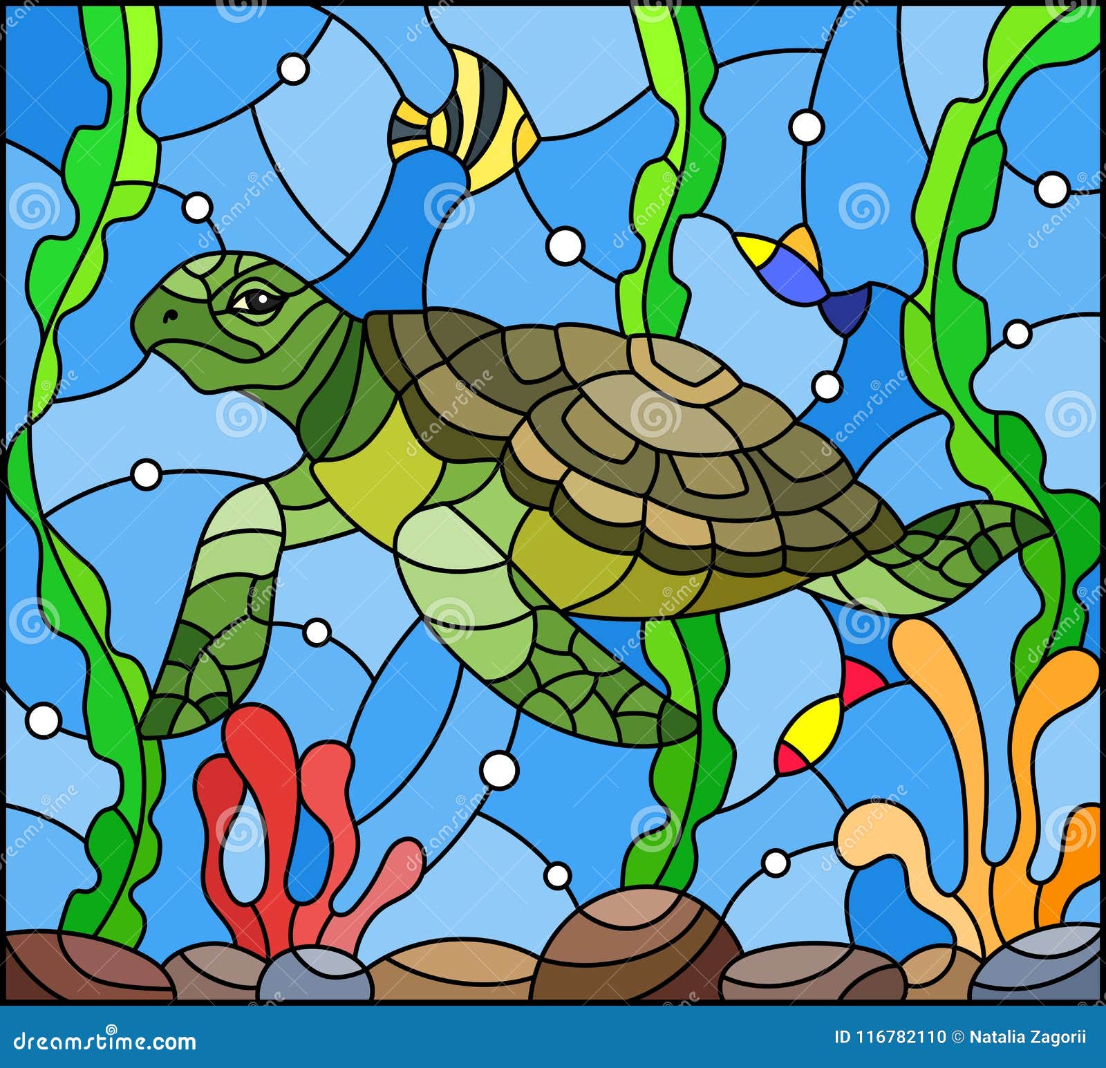 Stained Glass Sea Turtle - PATTERN ONLY