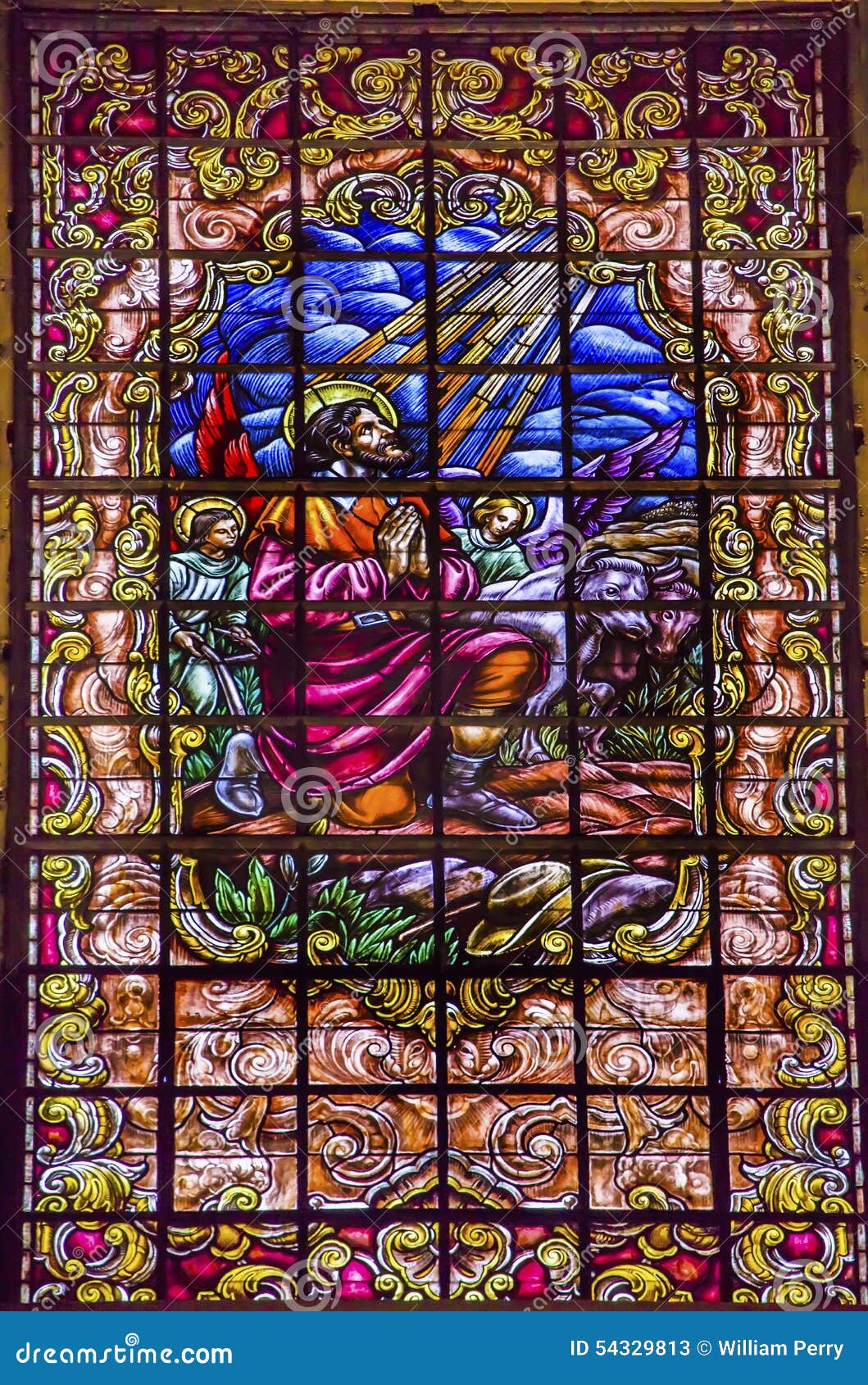 stained glass jesus basilica santa iglesia collegiata madrid spain