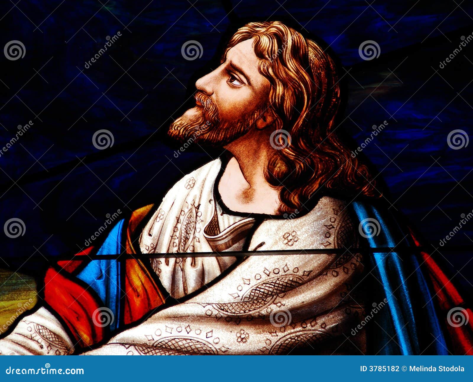 Stained Glass Jesus Praying Stock Photo Image of christian, cream