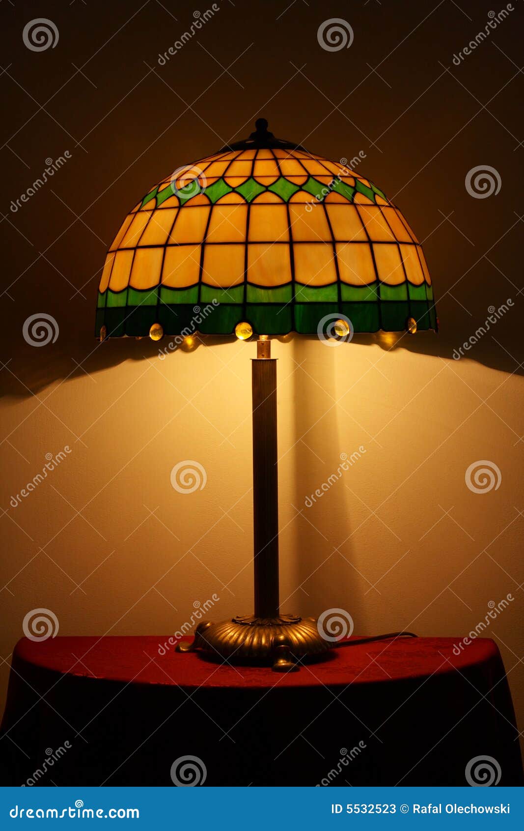 Stained Glass Lamp On A Table Stock Image Image Of Decorating