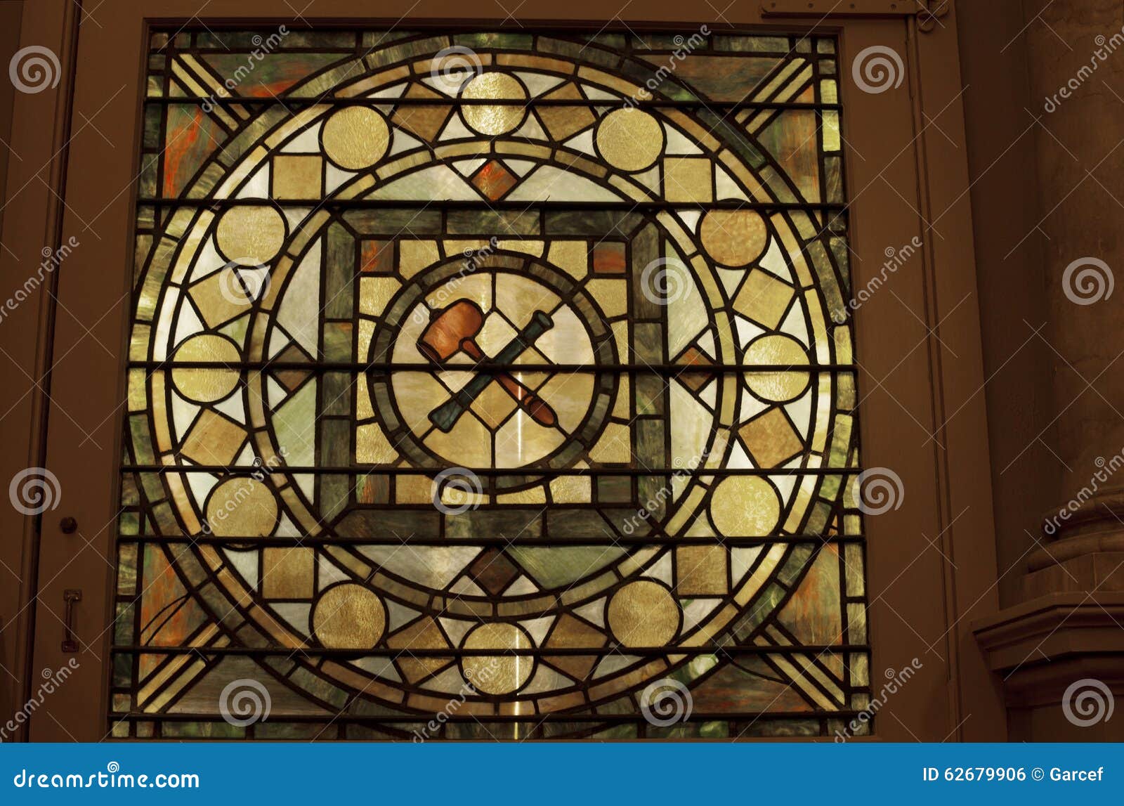 Stained glass at the Masonic Temple