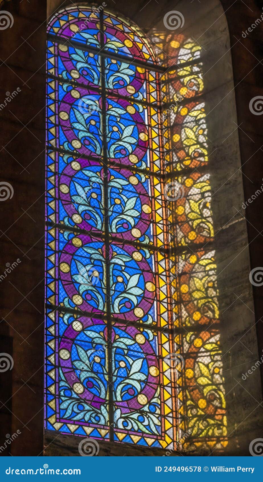stained glass reflection cathedral saint mary mejor basilica marseille france