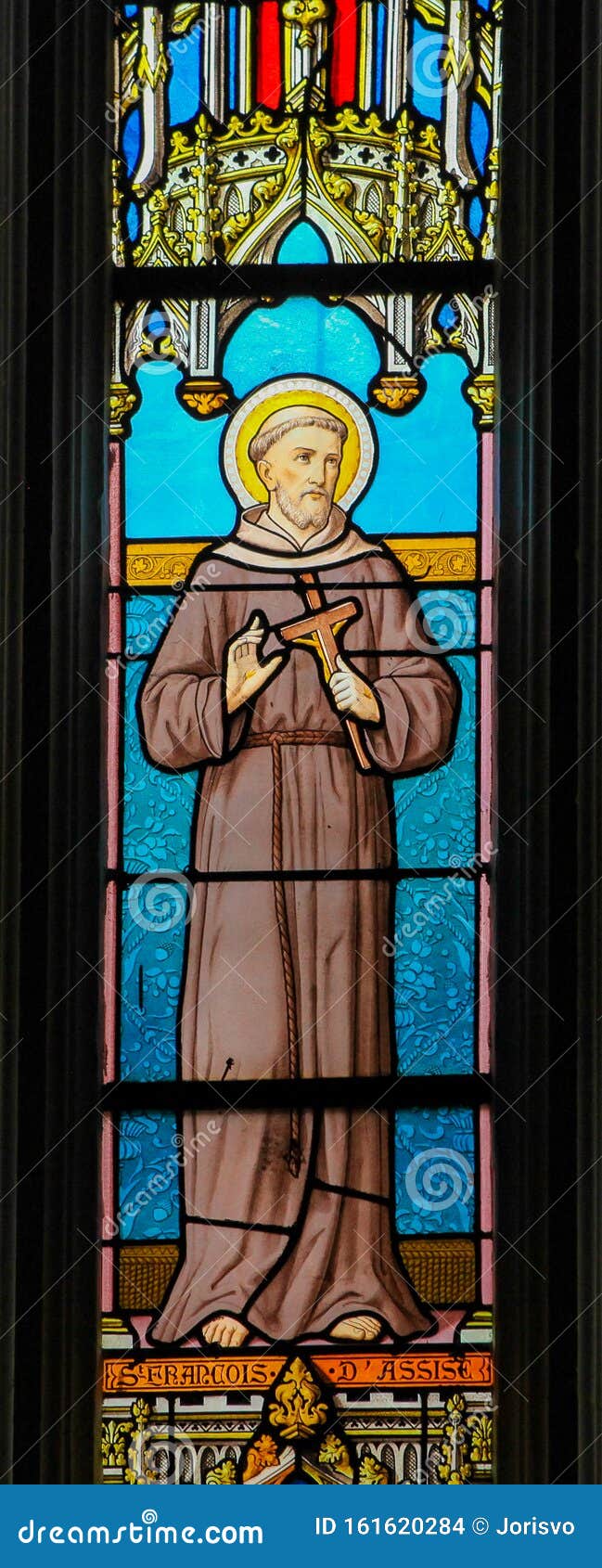 stained glass of saint francis of assisi