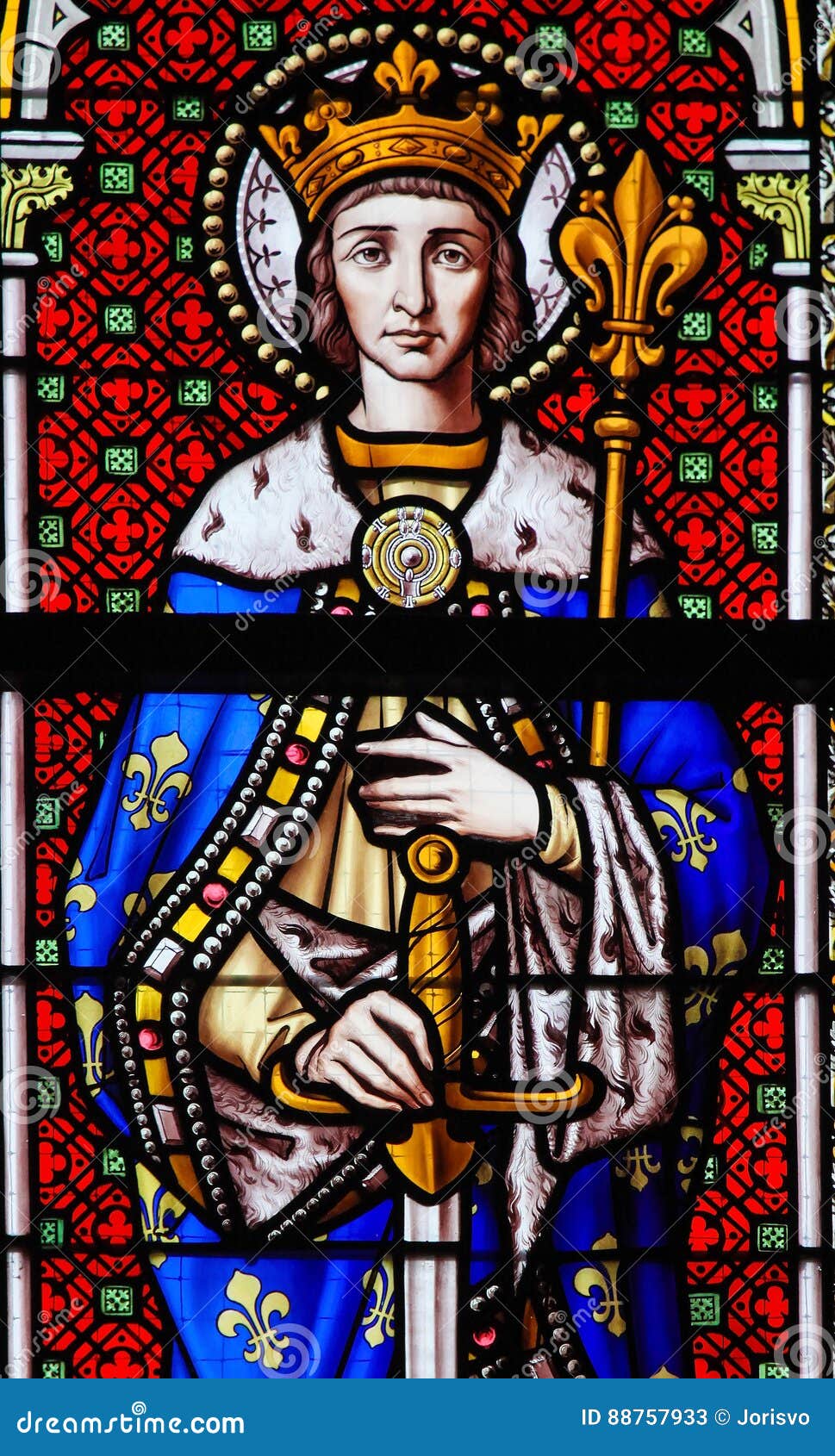 Stained Glass - Saint Louis, King of France Stock Image - Image of royal,  saints: 88757933