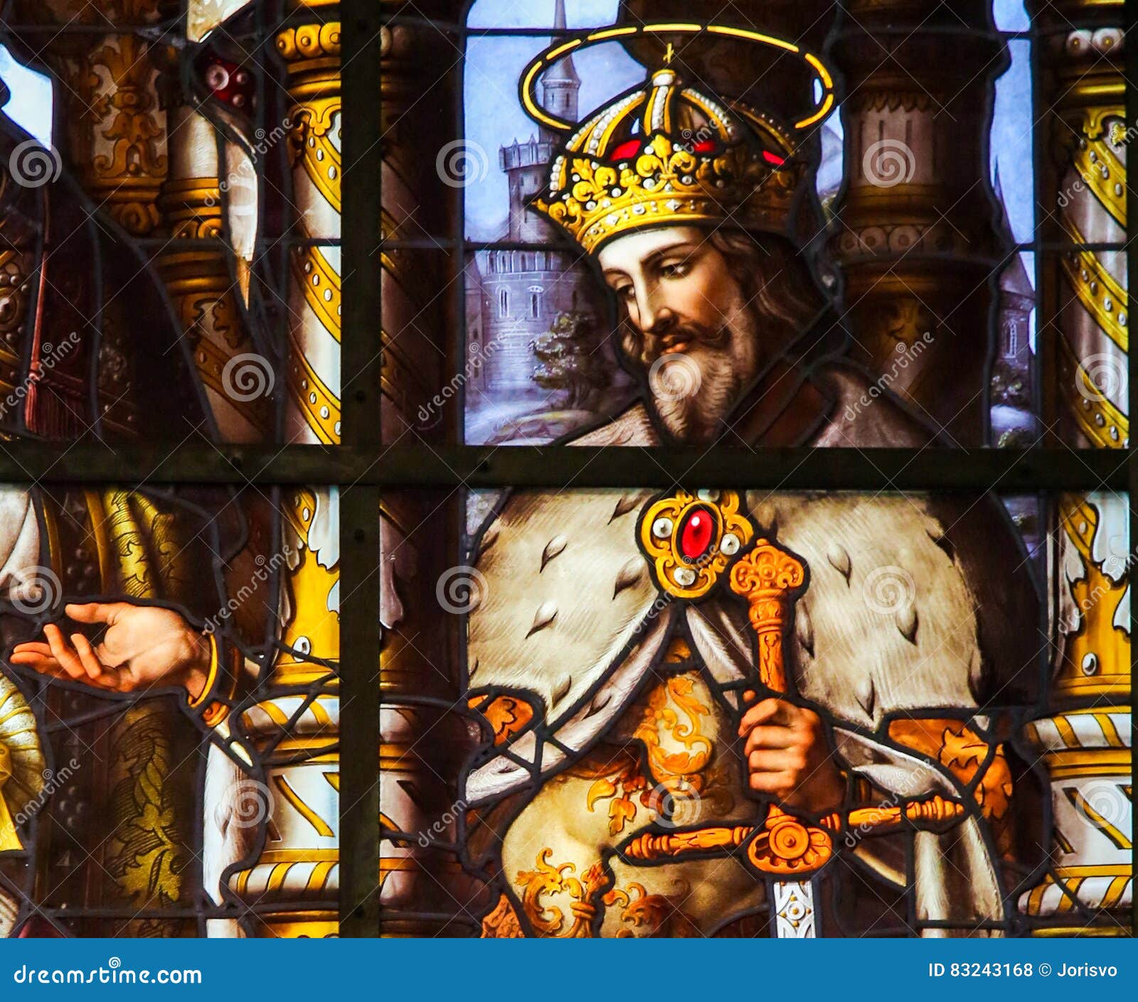 Stained Glass - Saint Louis, King of France Stock Image - Image of