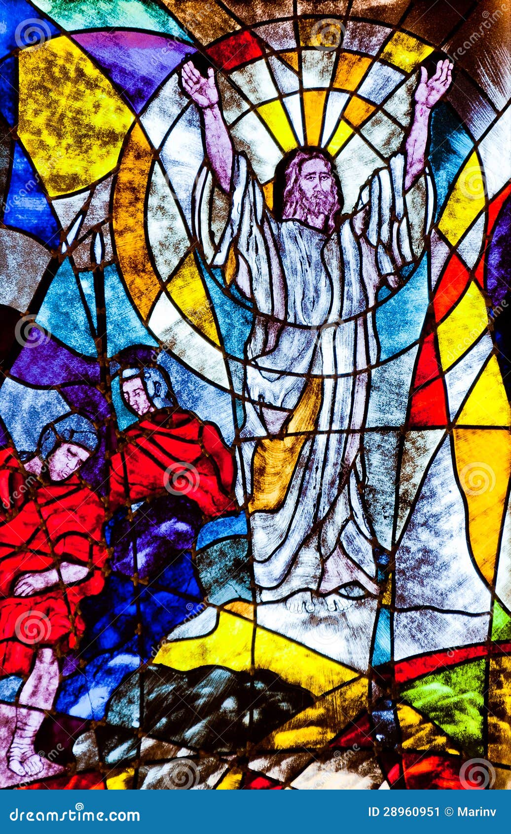 Stained Glass Showing Jesus Resurrection Editorial Photo - Image ...
