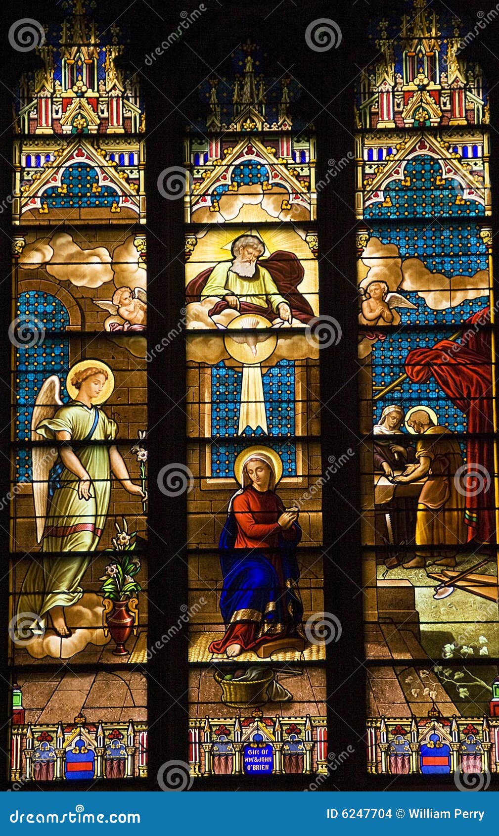 Stained Glass St. Patrick S Cathedral Stock Photo Image of gabriel, architecture 6247704