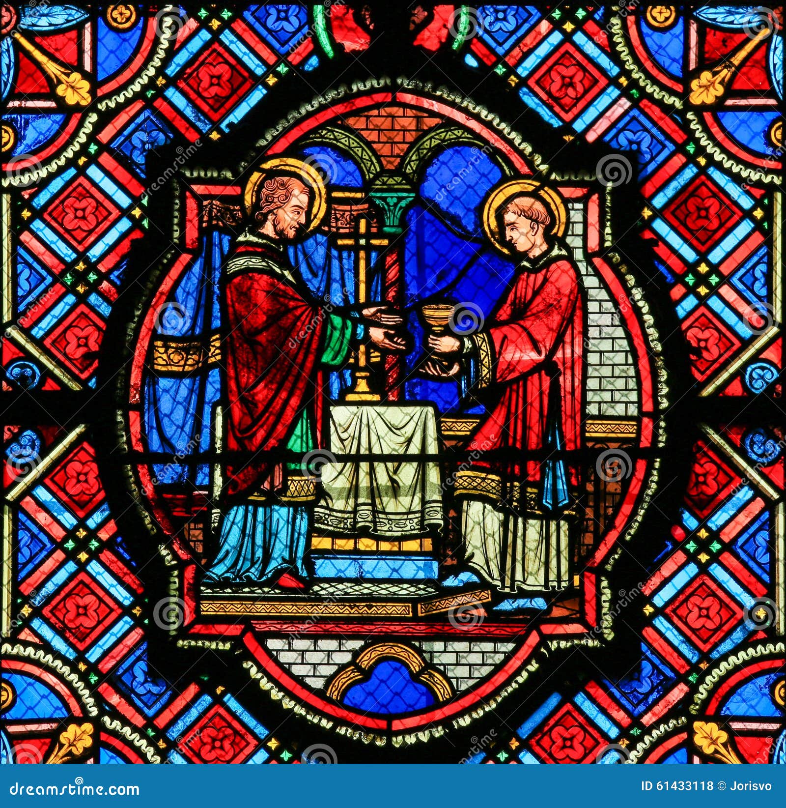stained glass in tours cathedral - eucharist