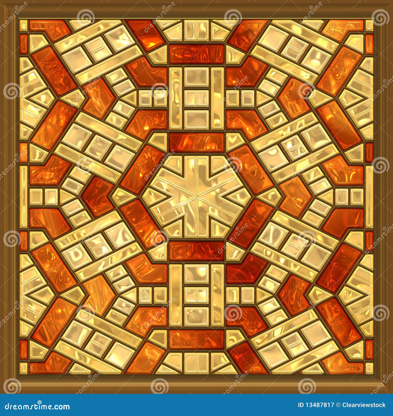 Stained glass window stock illustration. Illustration of patterned 13487817