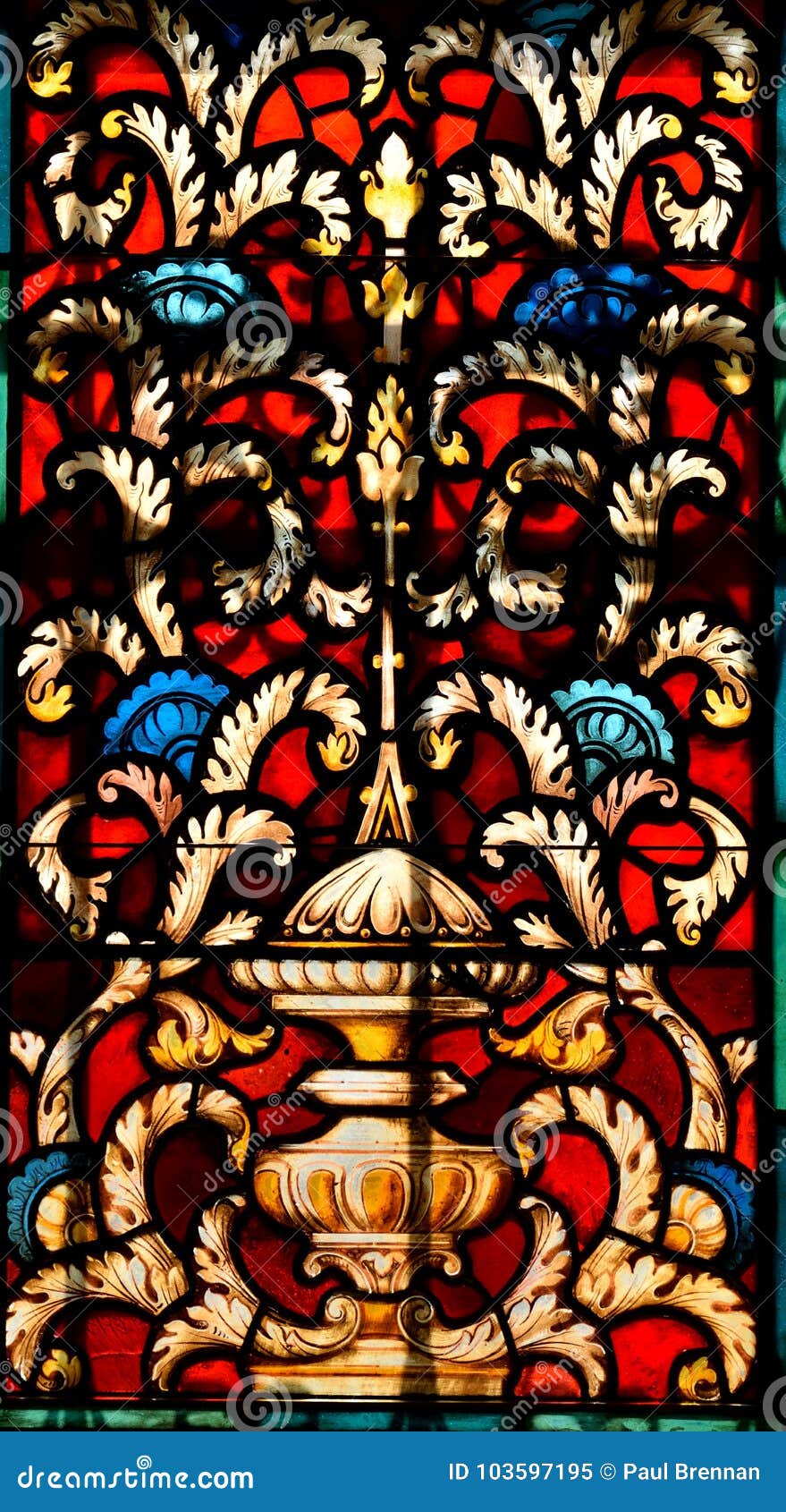 Stained Glass Window, Cathedral St. Augustine, Florida Stock Image