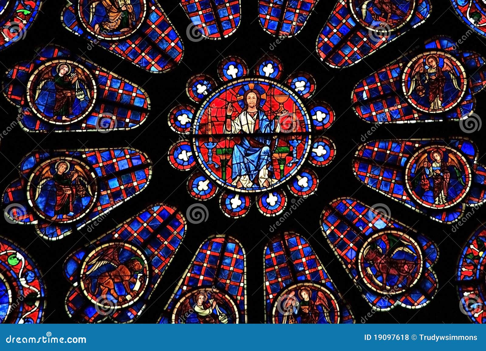 Stained Glass Window Chartres Cathedral Stock Photo Image