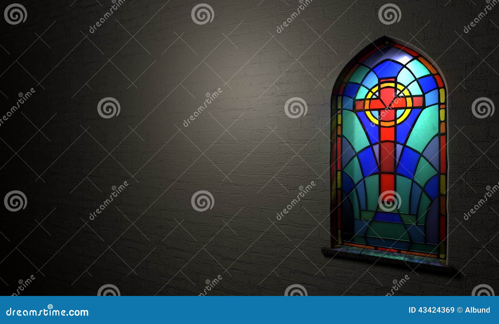 Stained Glass Window Crucifix Stock Image Image of decorative, cross