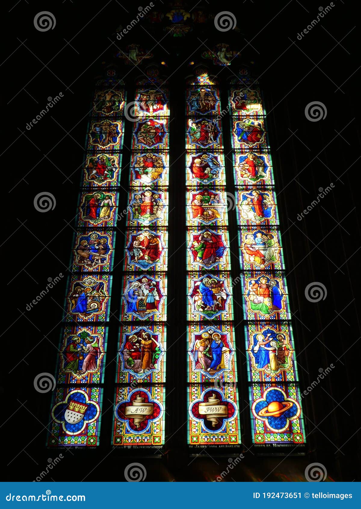Stained Glass Window Inside Cologne Cathedral Editorial Photo Image