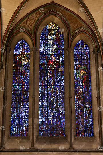 A Stained Glass Window Inside Salisbury Cathedral in Wiltshire in the ...