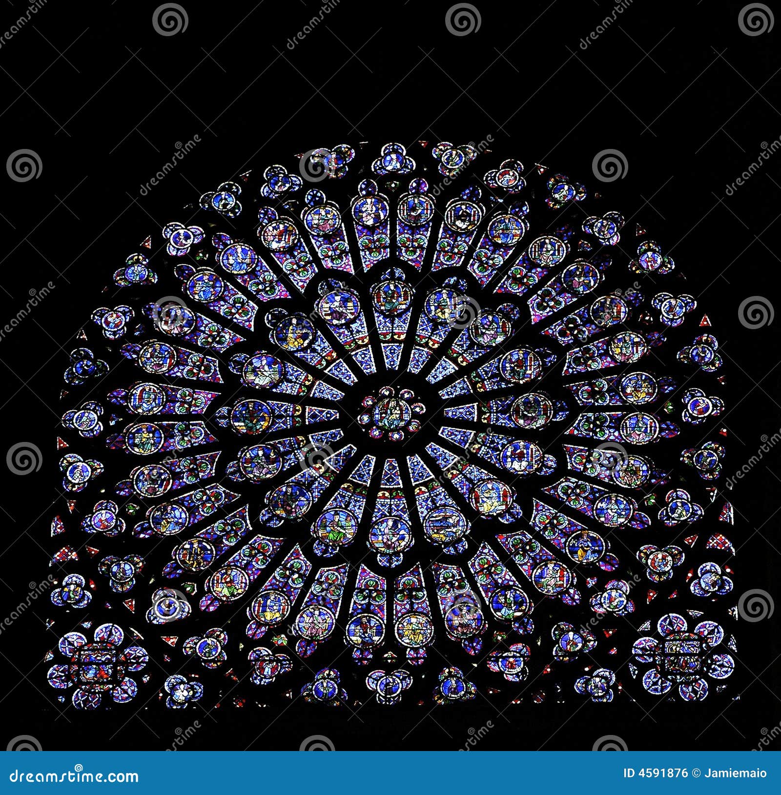 Stained Glass Window of Notre Dame, Paris Stock Photo Image of france