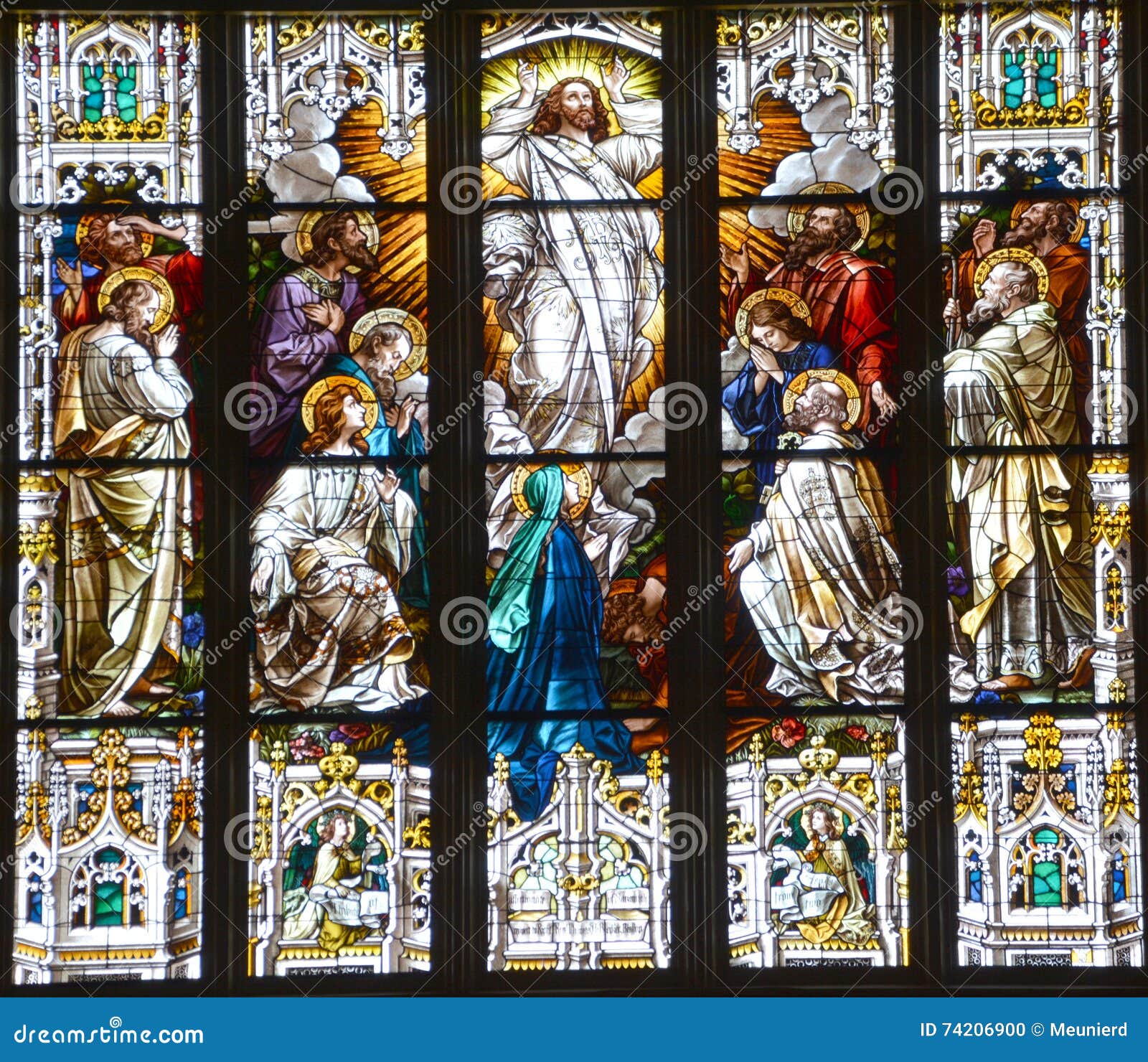 Stained glass window editorial image. Image of holy, details - 74206900