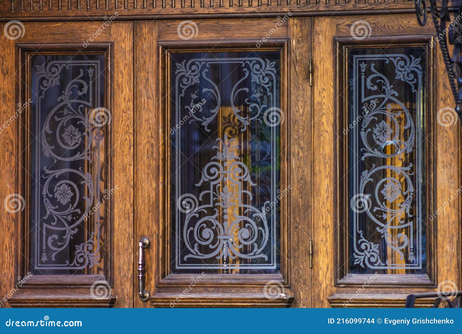 Stained Glass Windows for Doors. Making Custom Glass Doors Stock Photo