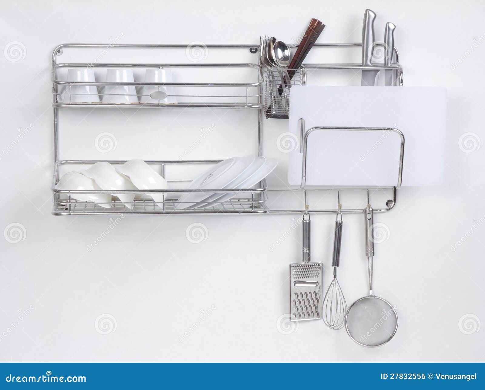 Stainless Shelf with Kitchen Utensil Stock Photo Image of cutting