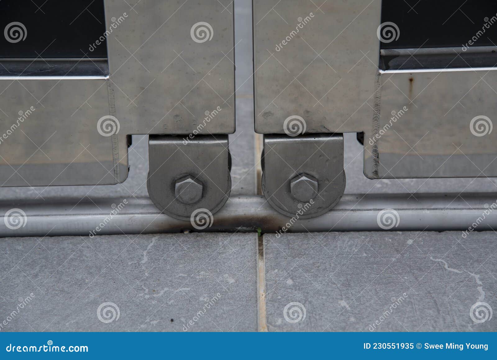 Stainless Sliding Door Gate Wheels. Stock Image Image of house