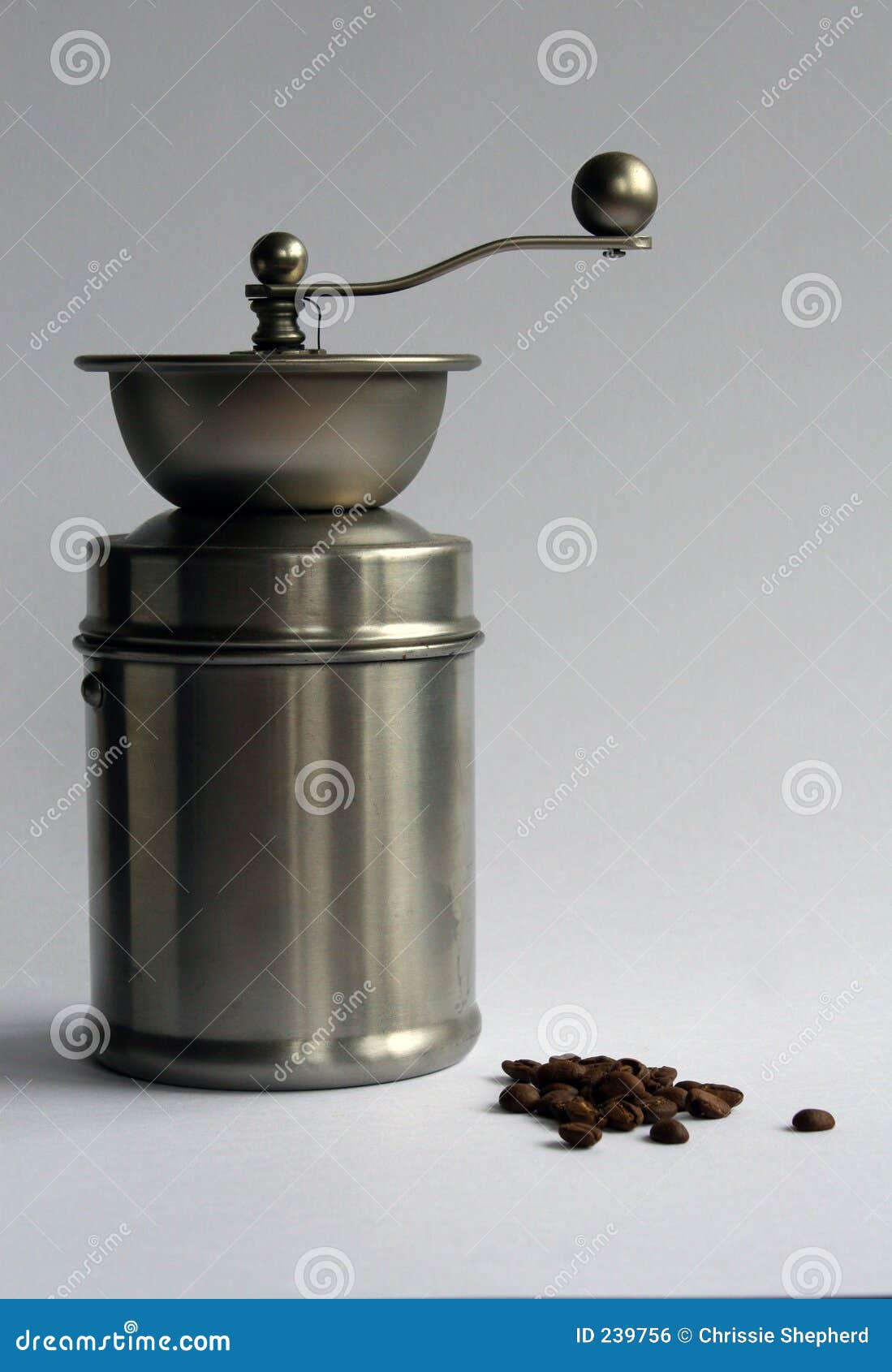 Stainless Steel Coffee Grinder & Beans Stock Photo Image of coffee