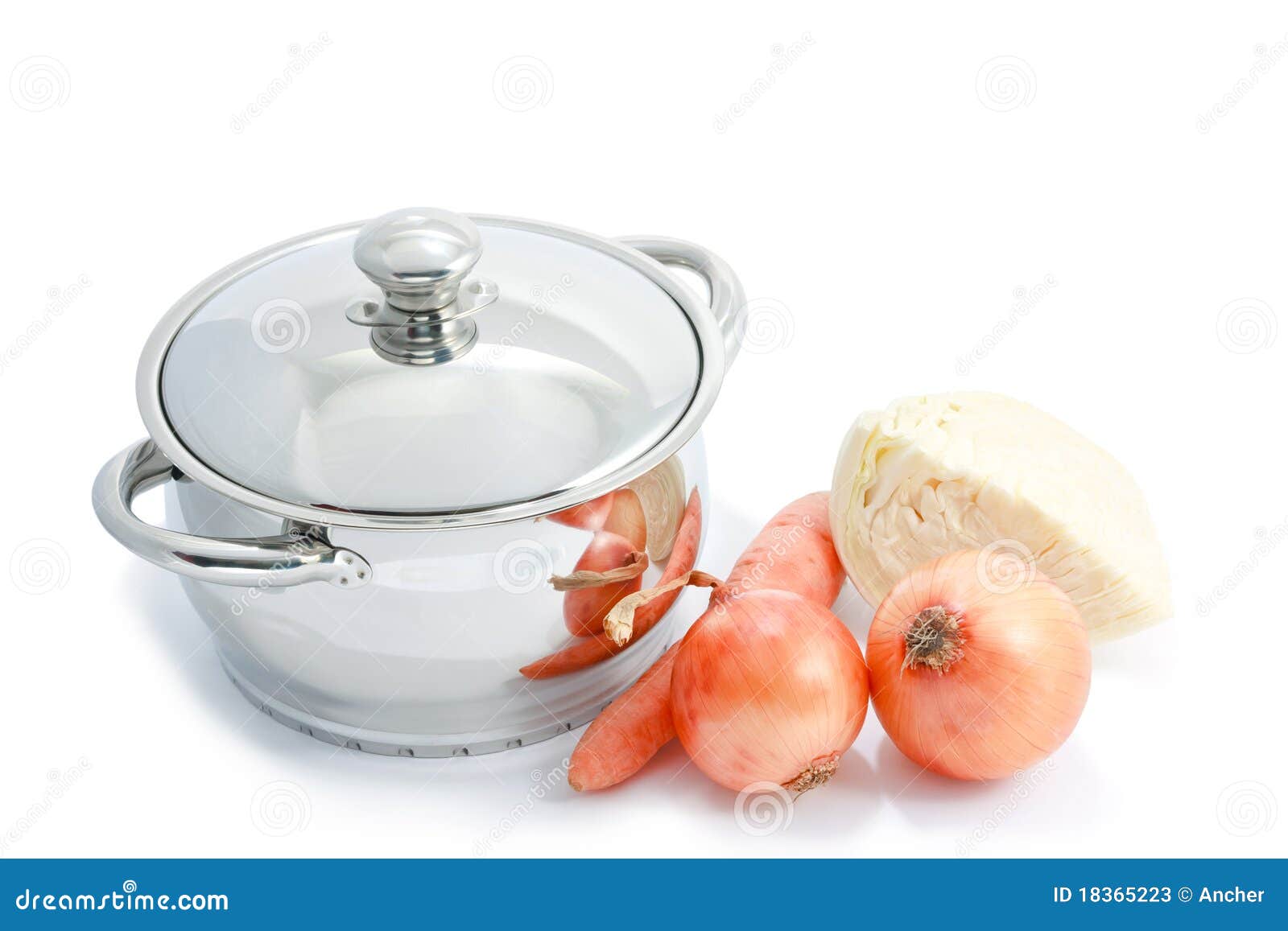 Stainless Steel Cooking Pot and Vegetables Stock Image Image of meal