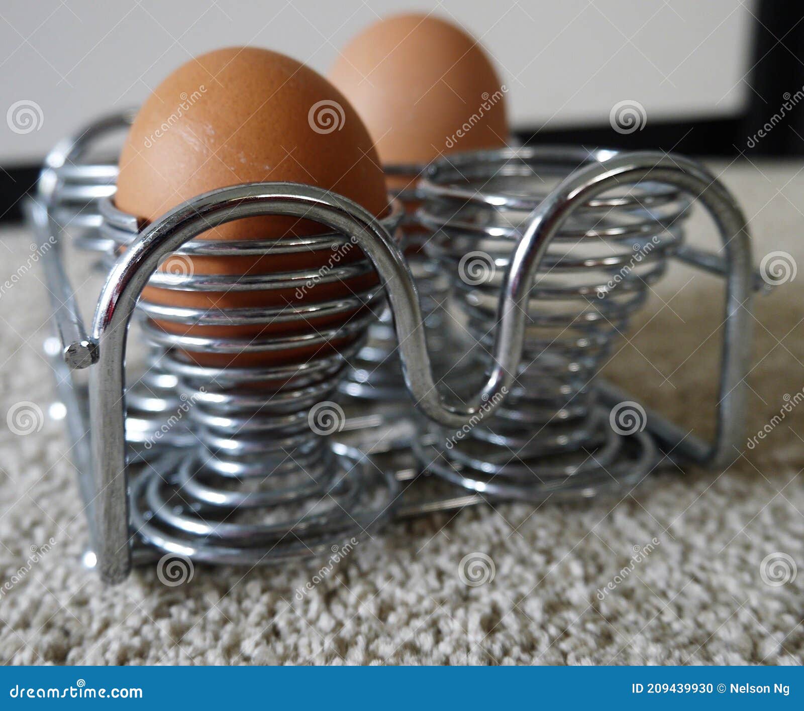 Stainless Steel Egg Holder As Part of Kitchenware Stock Photo Image