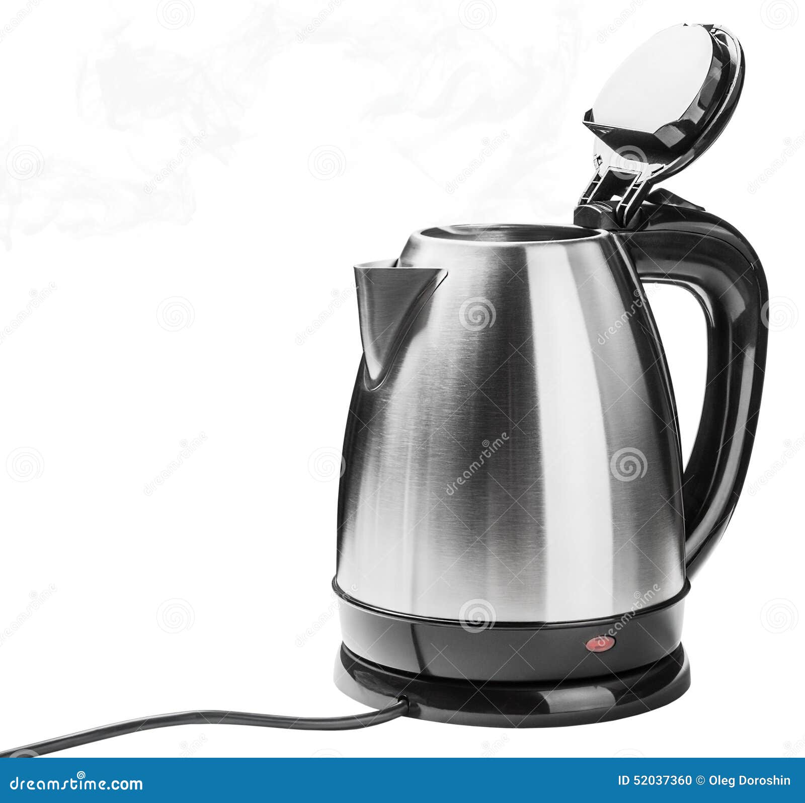 Stainless Steel Electric Kettle on the White Stock Photo Image of