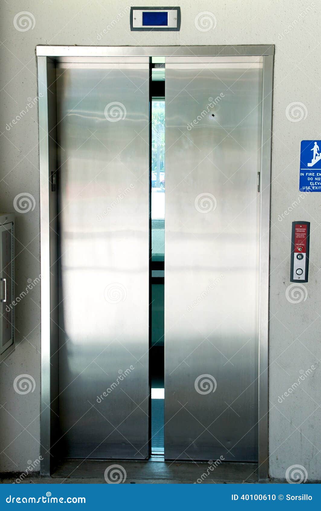 Stainless Steel Elevator Doors Closing Stock Photo Image of stainless