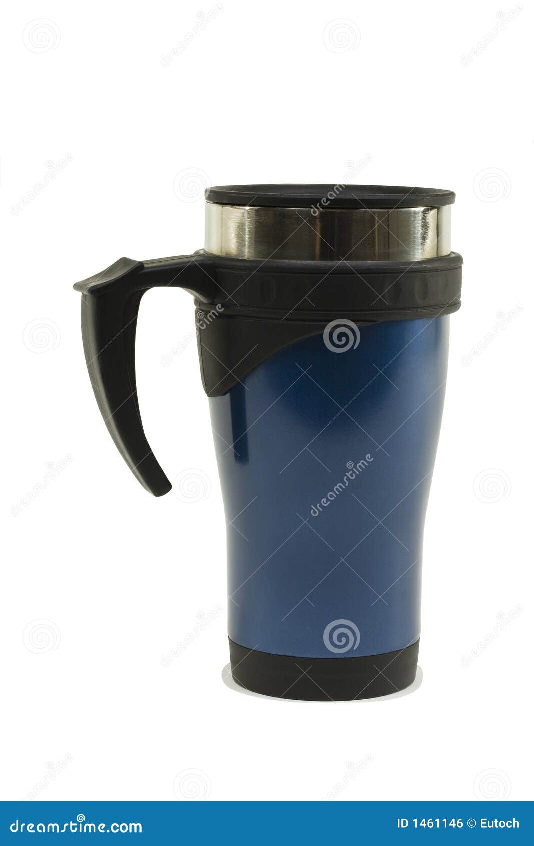 Stainless Steel Mug Painted Blue Stock Photo Image of drink, shadow