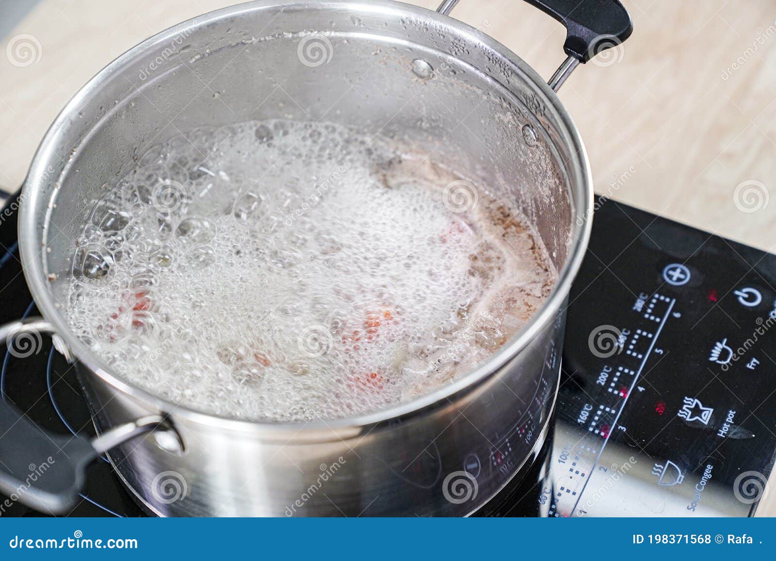 Stainless Steel Pan on Electric Stove Stock Photo Image of room