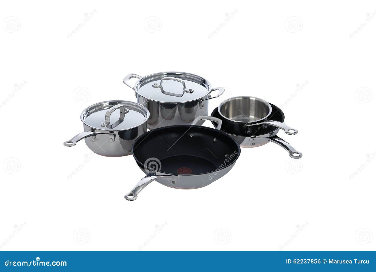 Stainless Steel Pots and Pans Stock Photo Image of handle, kitchen