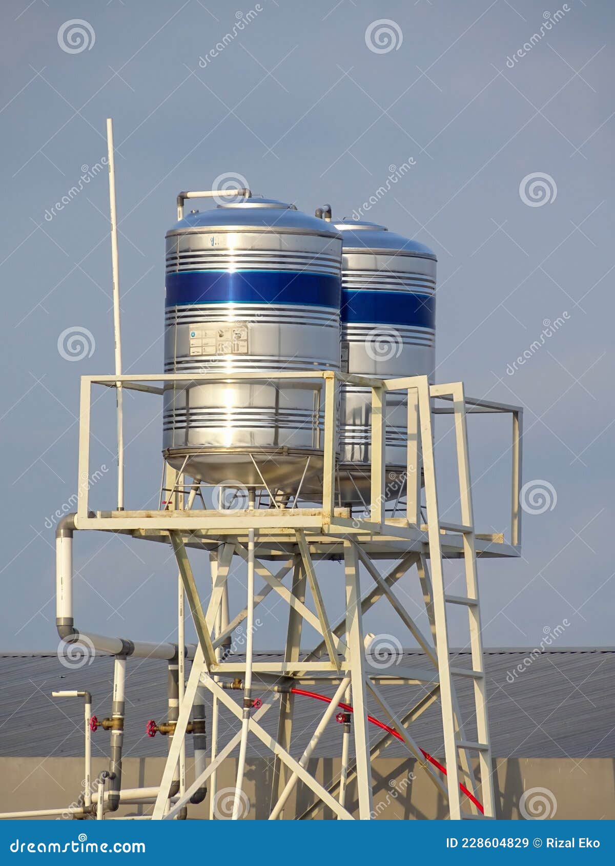 Stainless Steel Water Reservoir Tower Stock Image Image of water