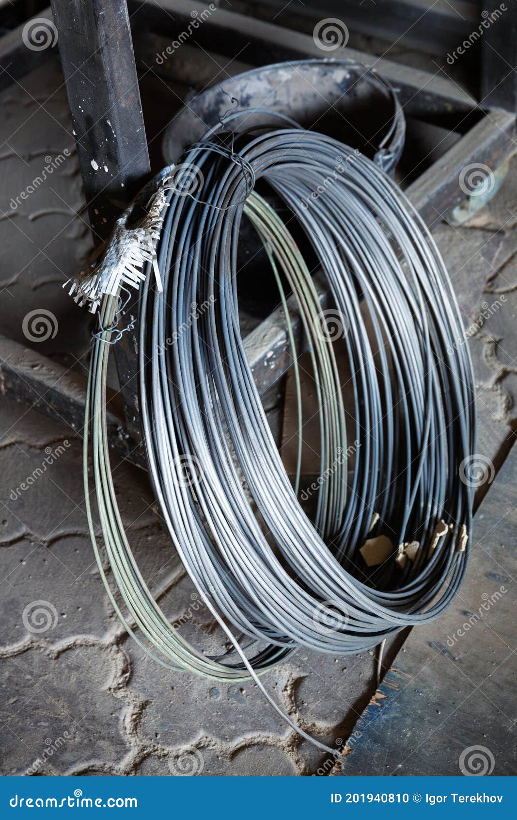 Stainless steel wire coils stock photo. Image of ironworks 201940810