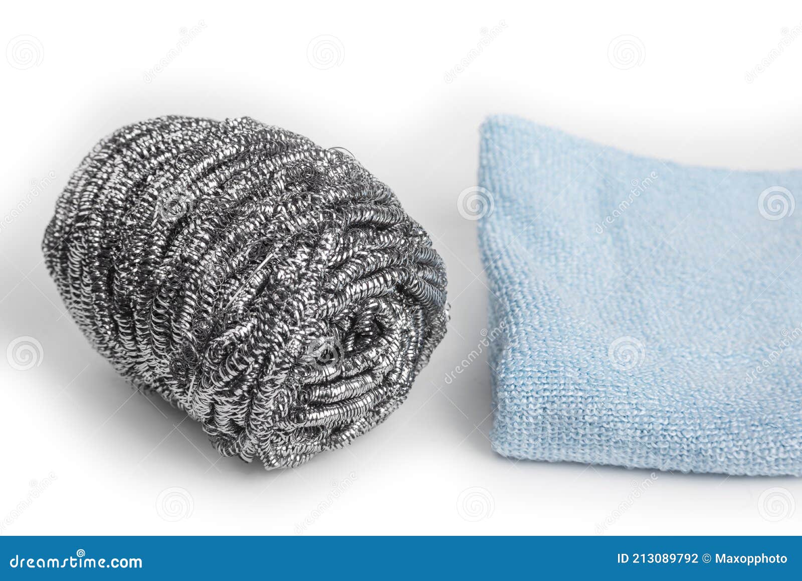 Stainless Steel Wool Scrubber Sponge for Kitchen Cleaning Stock Photo