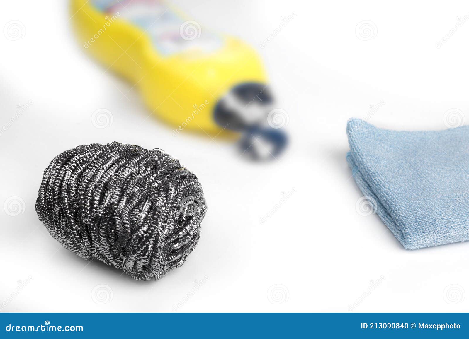 Stainless Steel Wool Scrubber Sponge for Kitchen Cleaning Stock Photo Image of cleaning, white