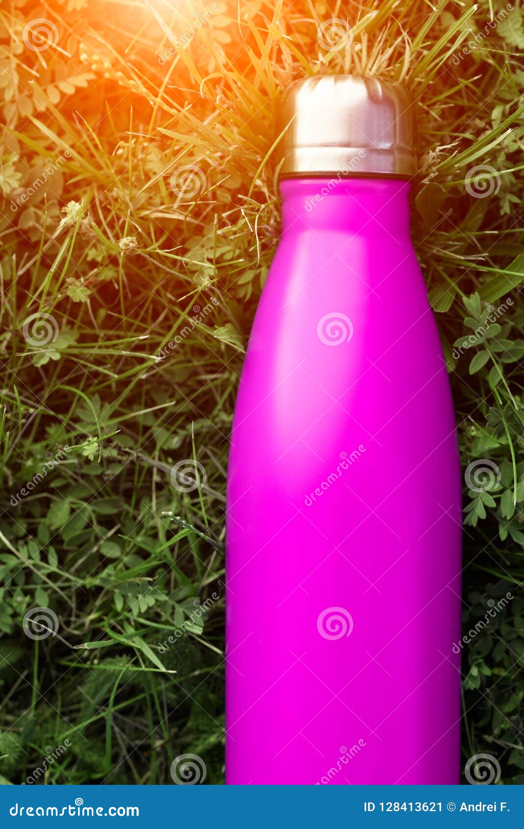Download Stainless Thermos Water Bottle, Pink Color. Mockup ...