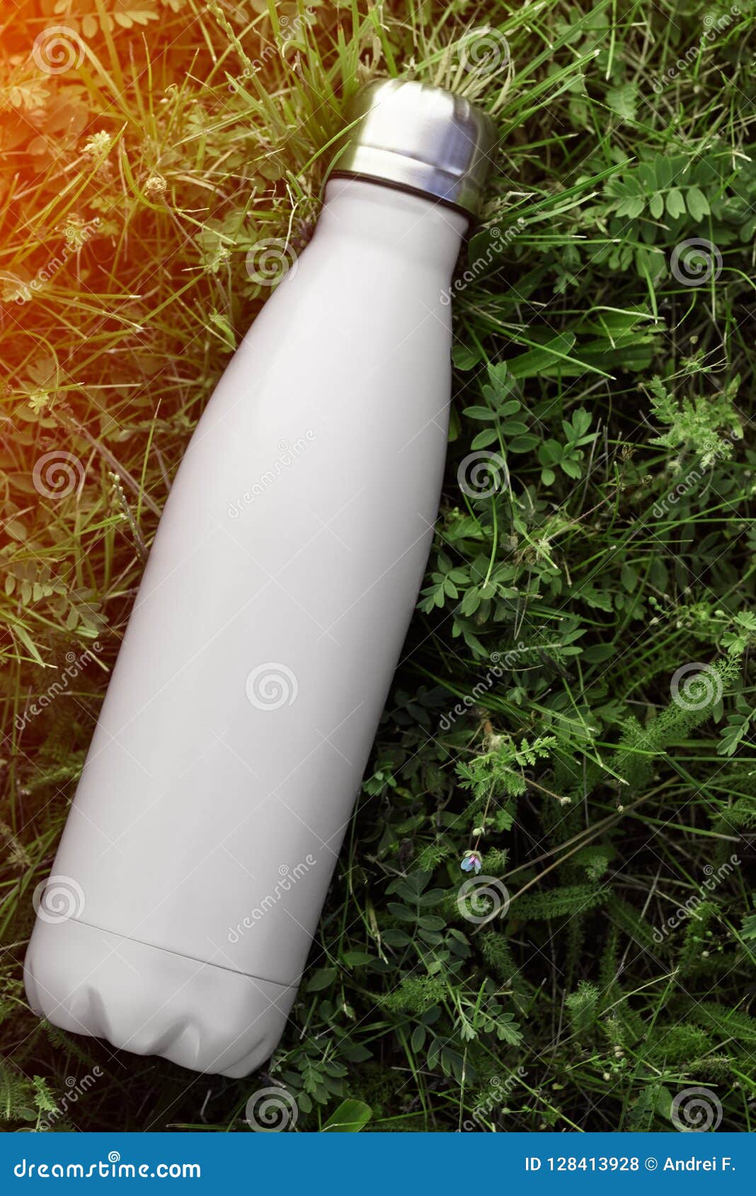 Download Stainless Thermos Water Bottle, White Color. Mockup ...