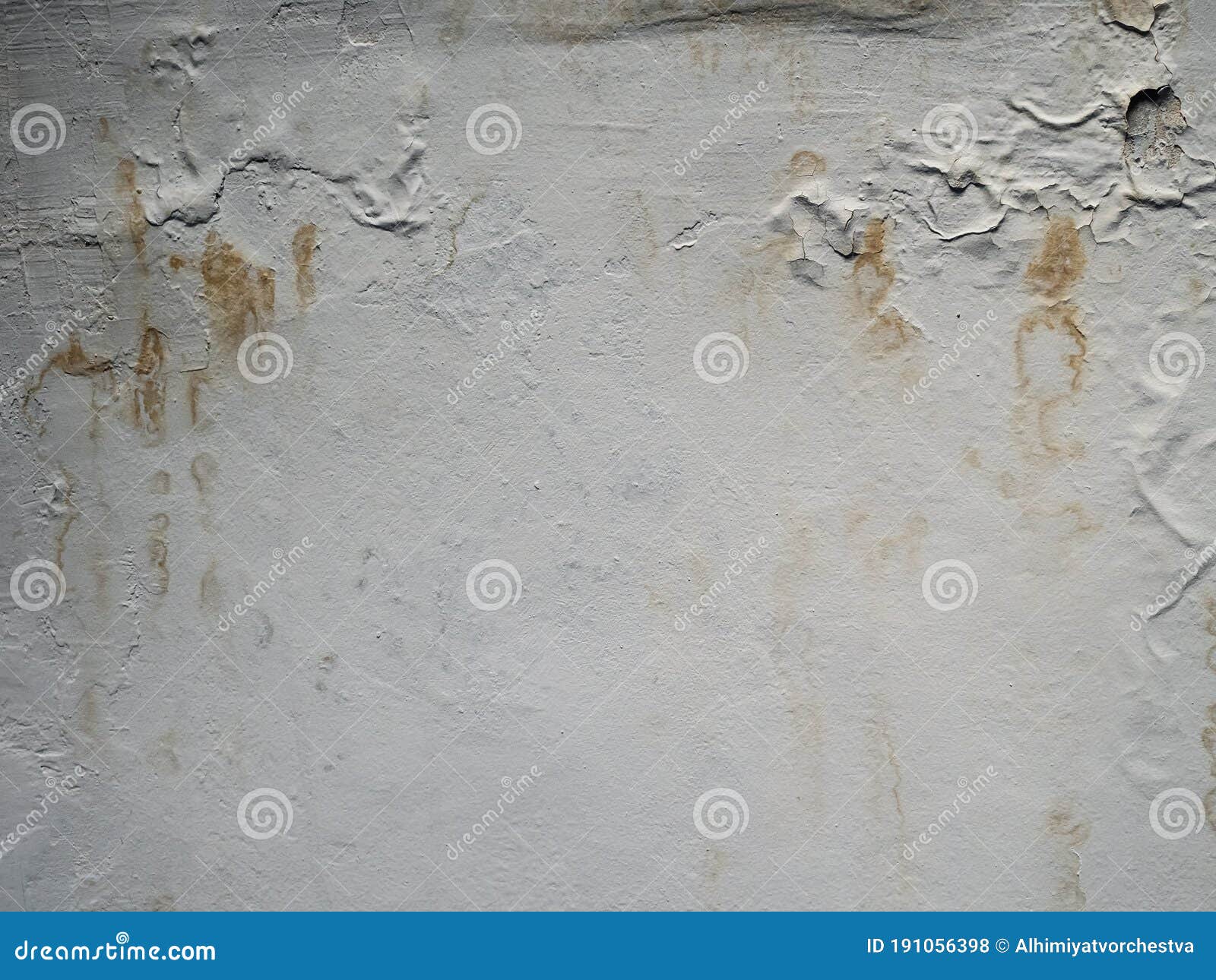Stains and Streaks on Old Plaster Grunge Wall Texture Stock Photo