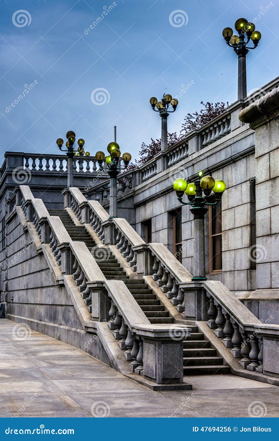 staircase at the capitol complex in harrisburg, pennsylvania.