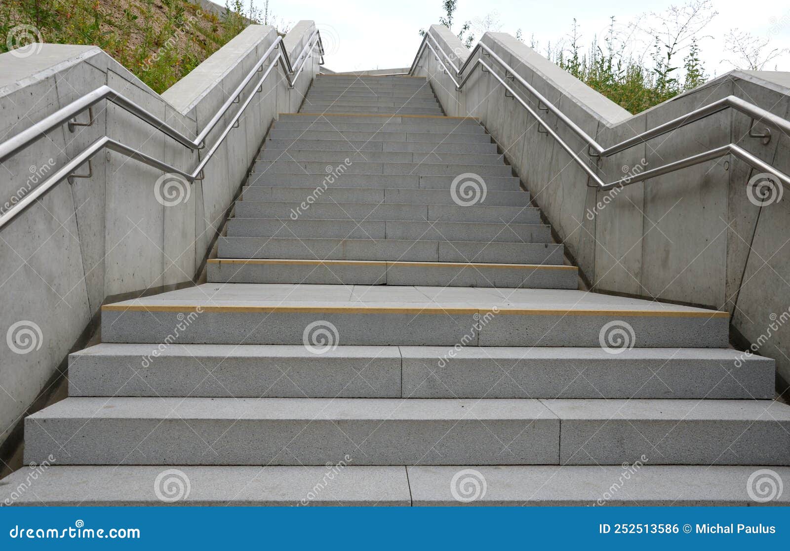 A Staircase with Concrete Sides at a Public Building. the Safe ...