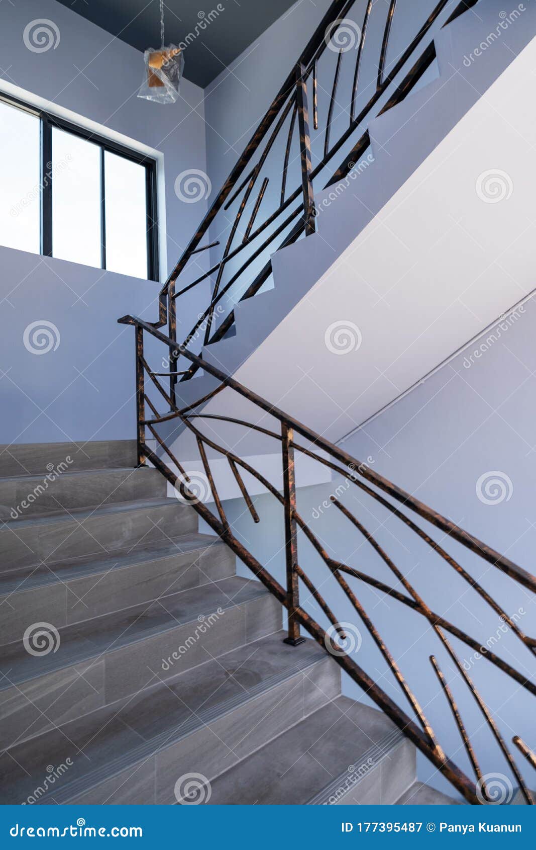 Staircase Luxury Home in Modern Villa Beautiful Interior Stock Image