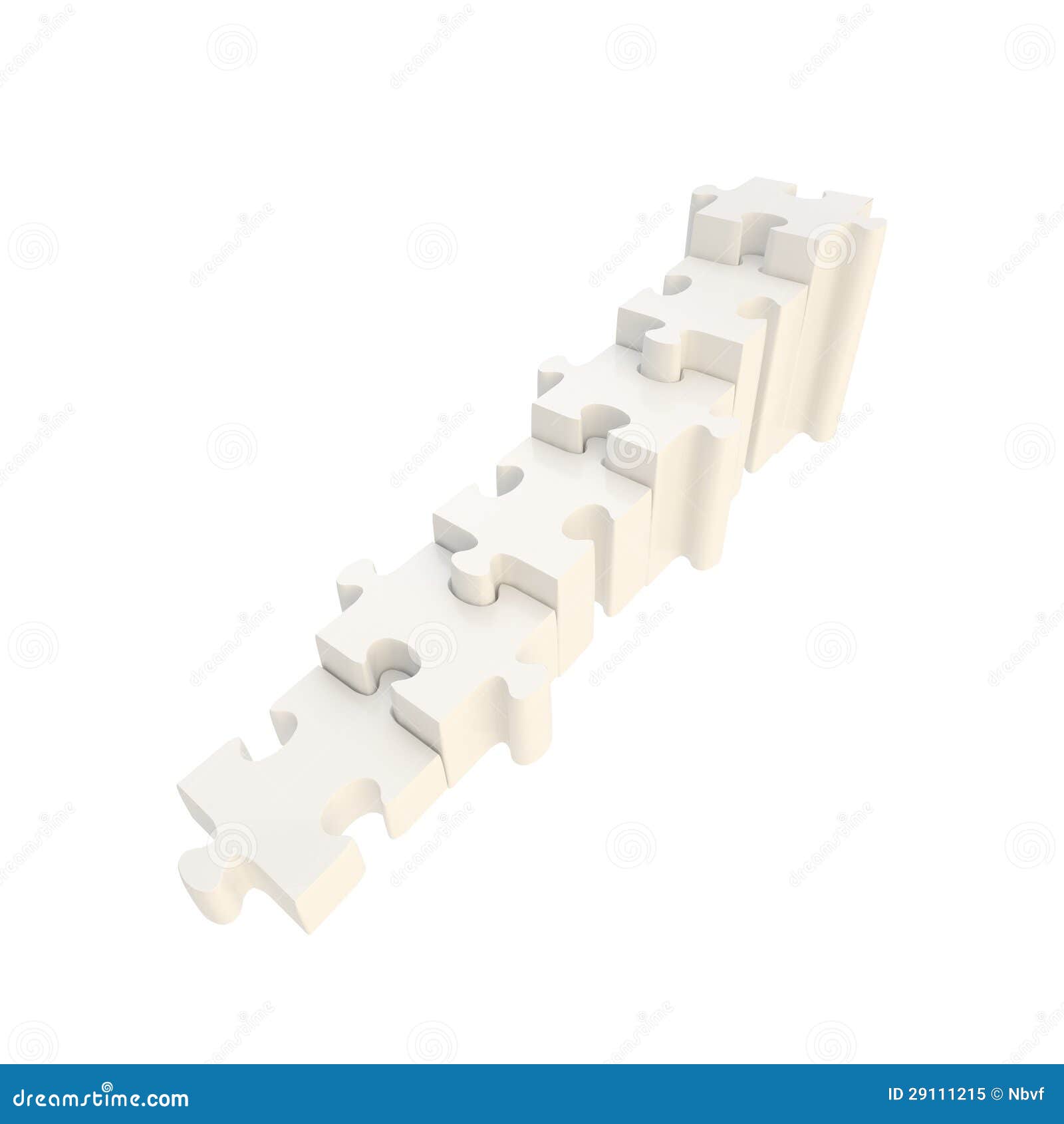 Staircase Made of Glossy Puzzle Jigsaw Pieces Stock Illustration