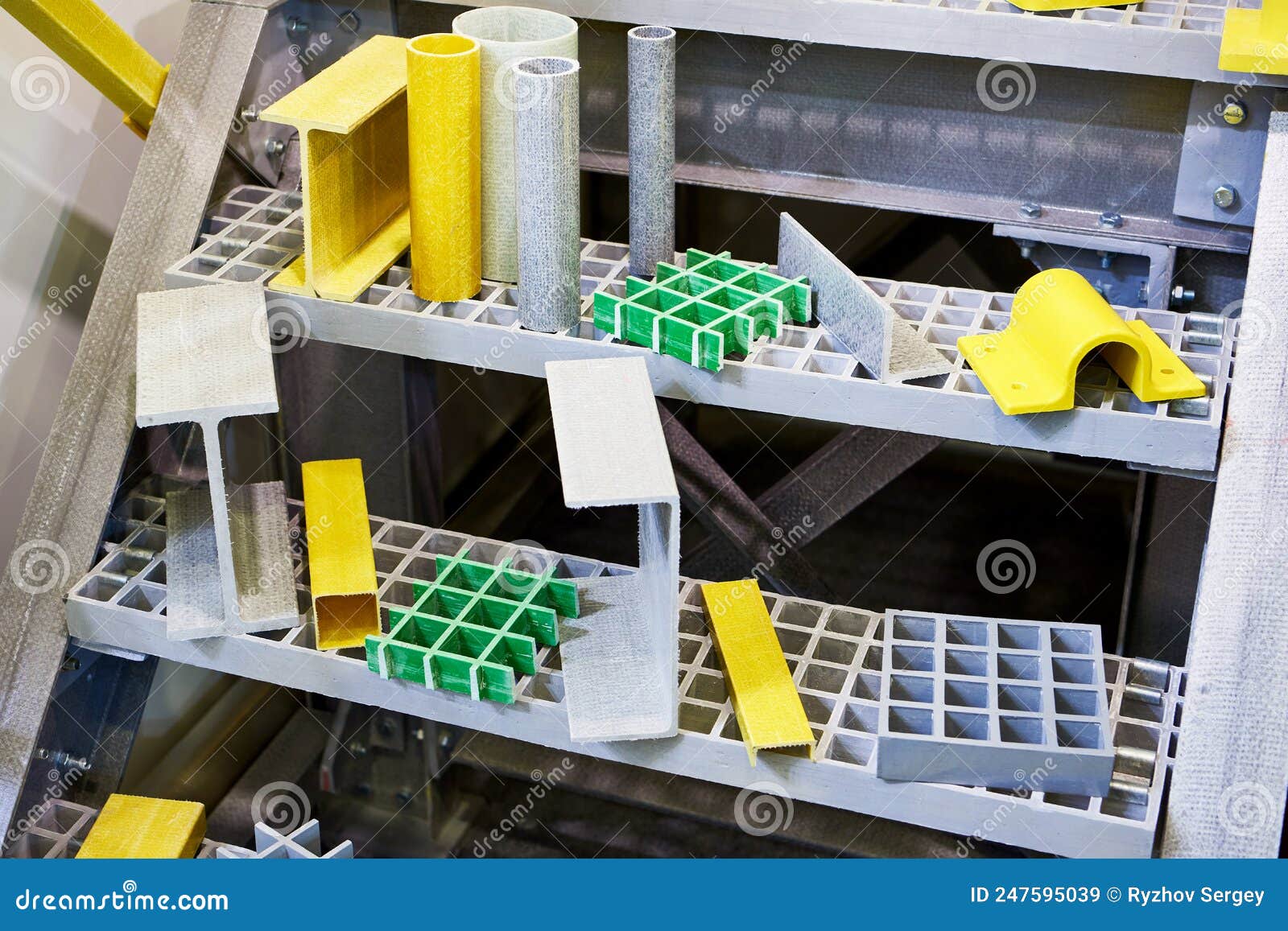 Staircase and Railing. Plastic Parts Industrial Structures Stock Image