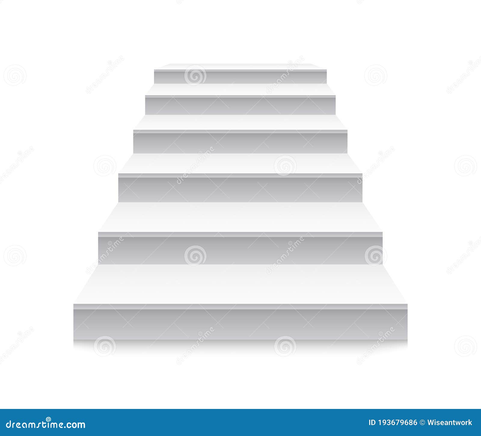 staircase. white stair to up. stairway before podium. 3d ladder with steps in front view. blank interior  on white