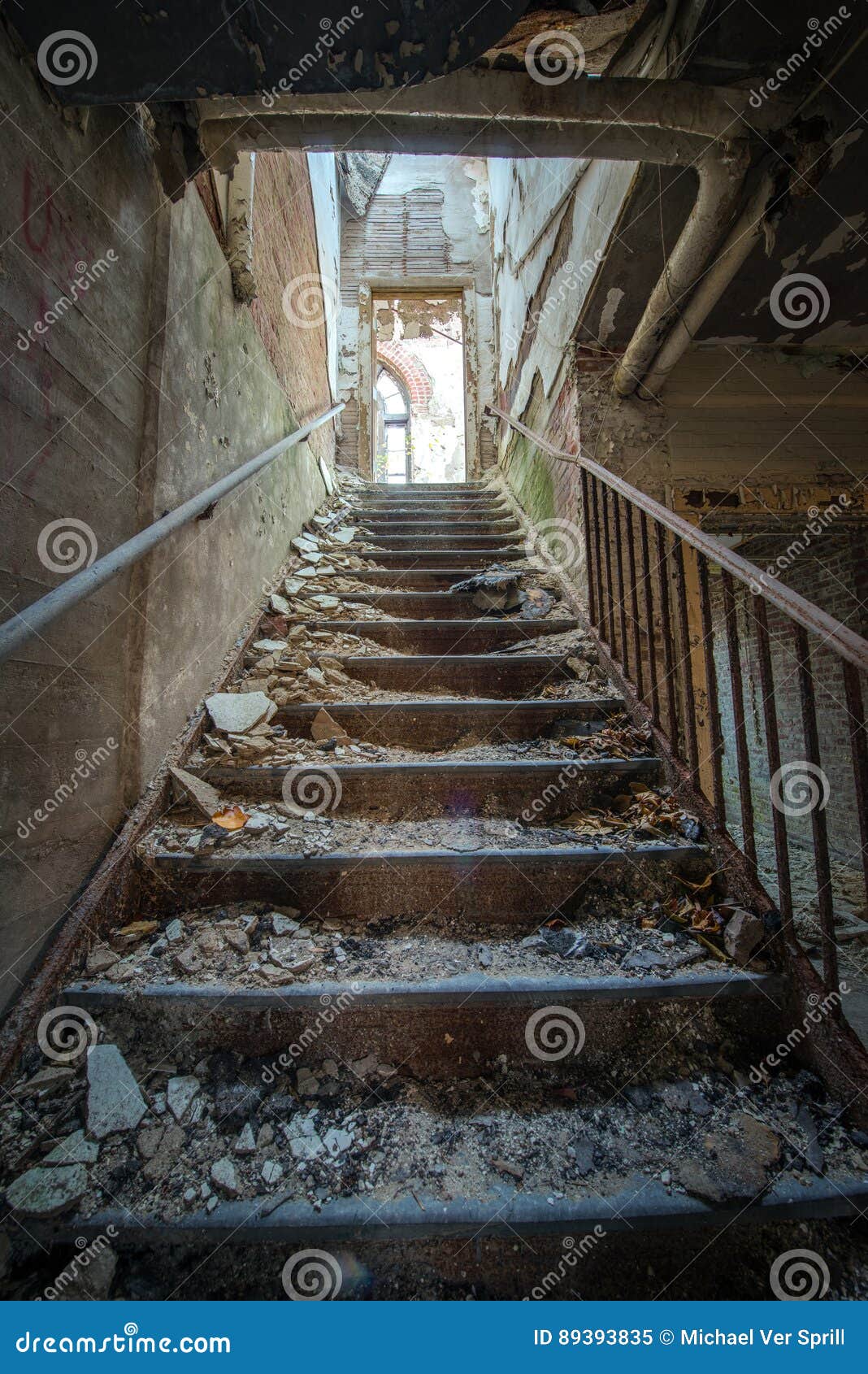 Stairs In An Abandoned Insane Asylum Stock Image Image Of