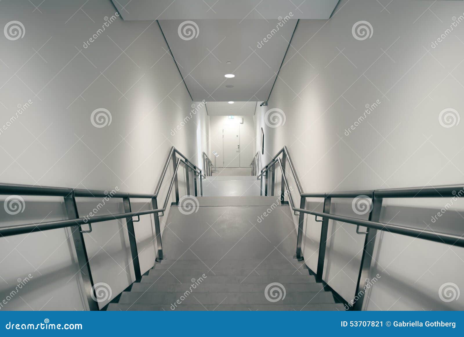 stairs leading down to emergency exit