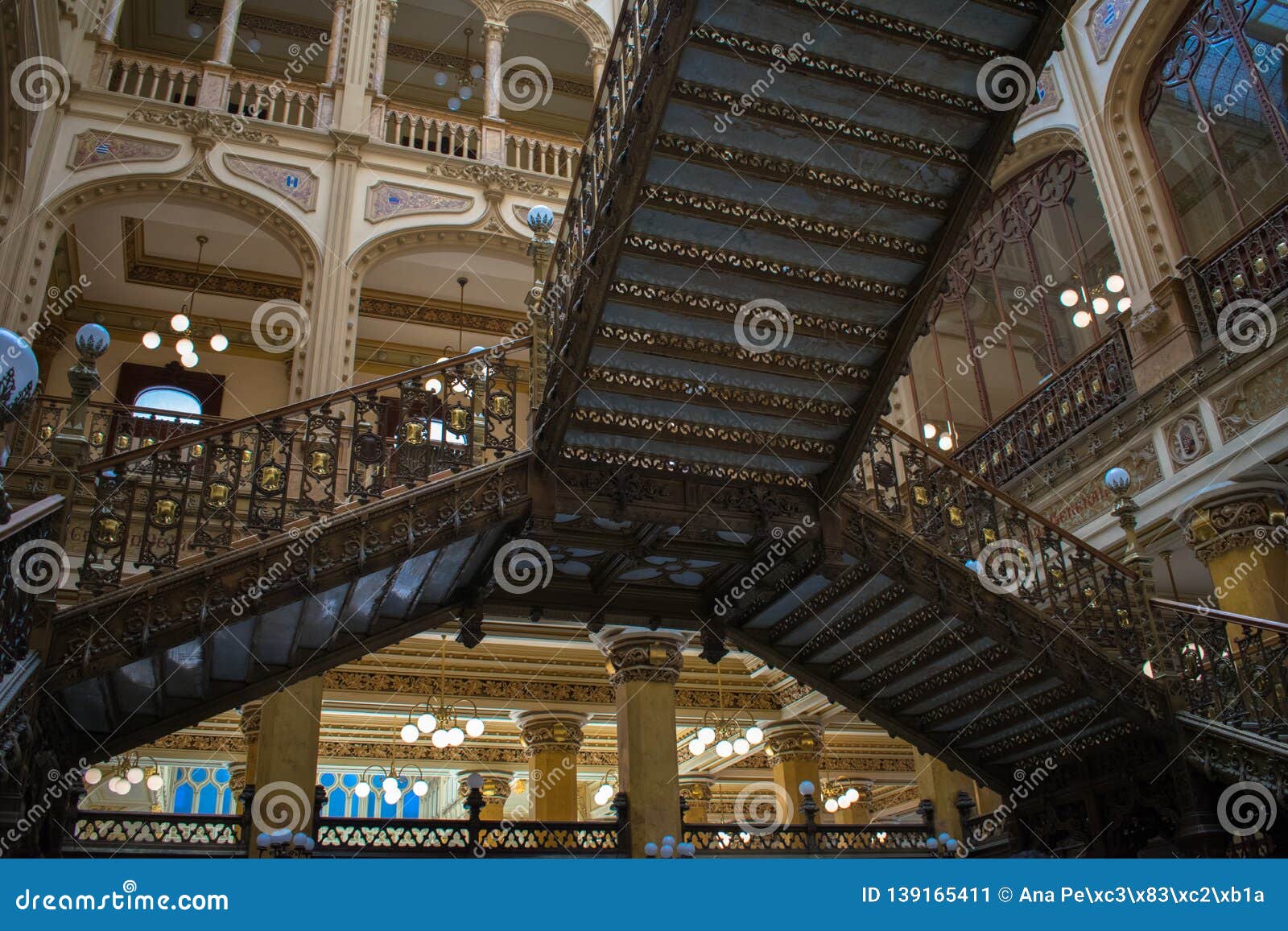 Stairs Main Post Office Mexico Stock Image - Image of architecture,  interior: 139165411