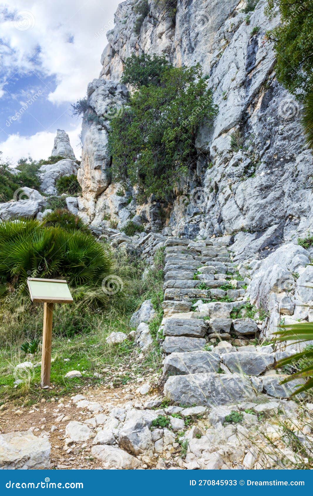stairs on a mountain path in el chorro, spain