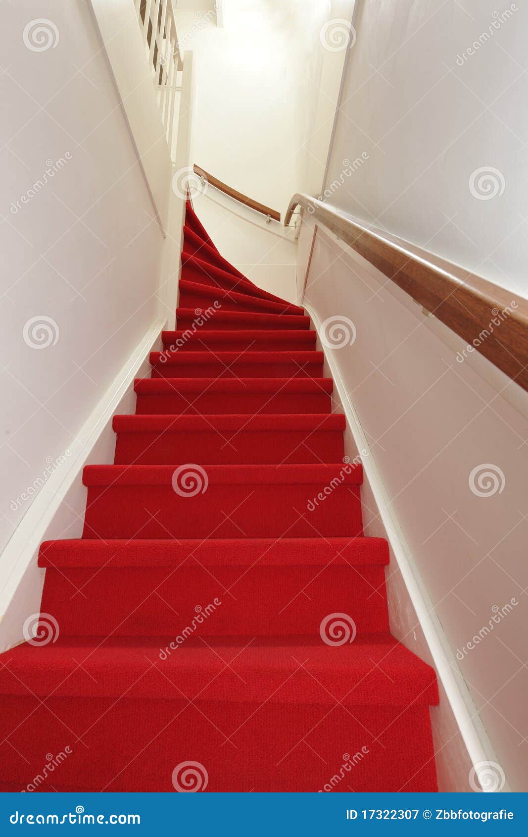Stairs with red carpet stock image. Image of uptilt, wall 17322307