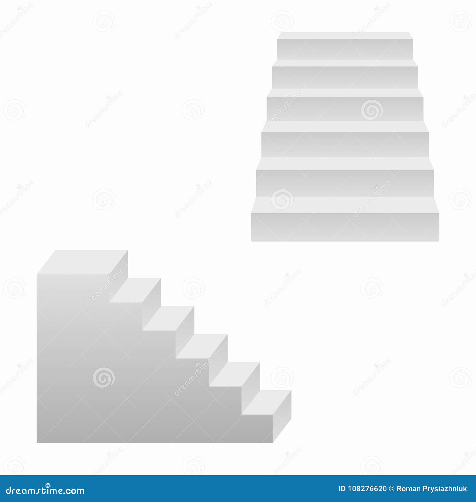 stairs set, 3d realistic staircases. .